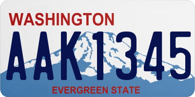 WA license plate AAK1345