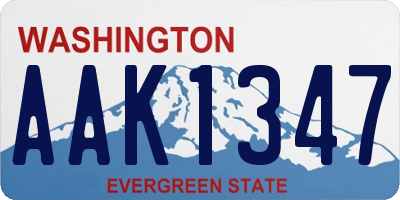 WA license plate AAK1347