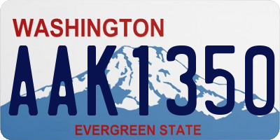 WA license plate AAK1350
