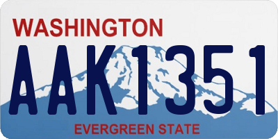 WA license plate AAK1351
