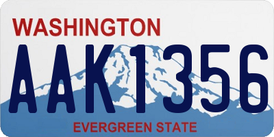 WA license plate AAK1356