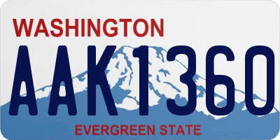 WA license plate AAK1360