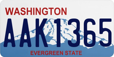 WA license plate AAK1365