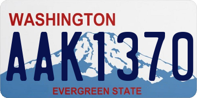 WA license plate AAK1370
