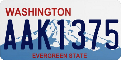 WA license plate AAK1375