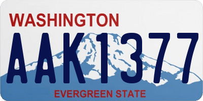 WA license plate AAK1377