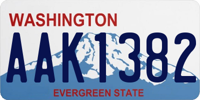 WA license plate AAK1382