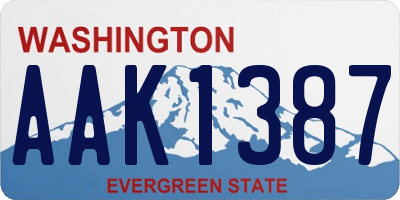 WA license plate AAK1387