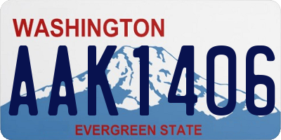 WA license plate AAK1406