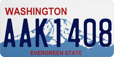 WA license plate AAK1408
