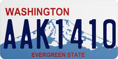 WA license plate AAK1410