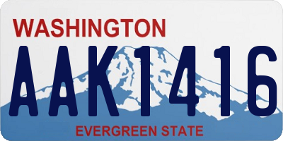 WA license plate AAK1416