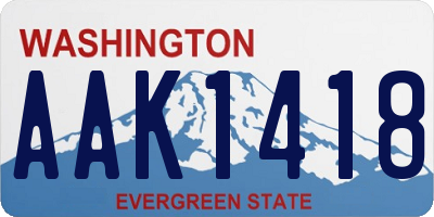 WA license plate AAK1418