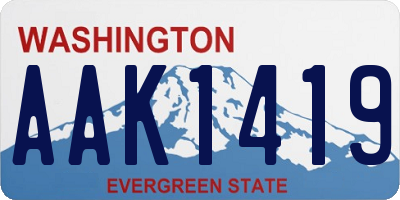 WA license plate AAK1419