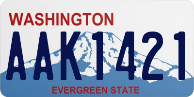 WA license plate AAK1421