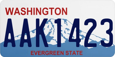 WA license plate AAK1423