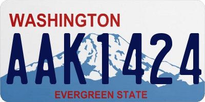 WA license plate AAK1424