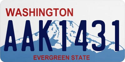 WA license plate AAK1431