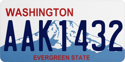 WA license plate AAK1432