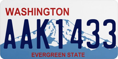 WA license plate AAK1433