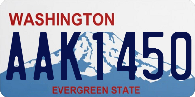 WA license plate AAK1450