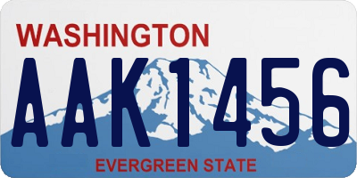 WA license plate AAK1456