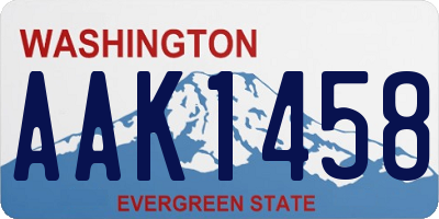 WA license plate AAK1458