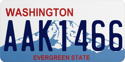 WA license plate AAK1466