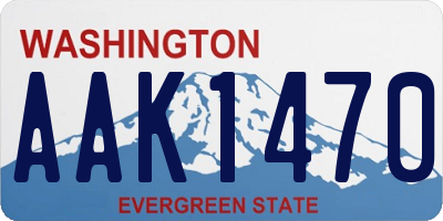 WA license plate AAK1470