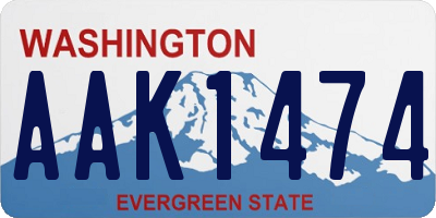 WA license plate AAK1474