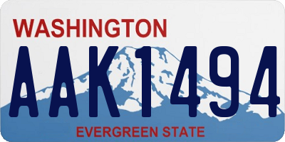 WA license plate AAK1494