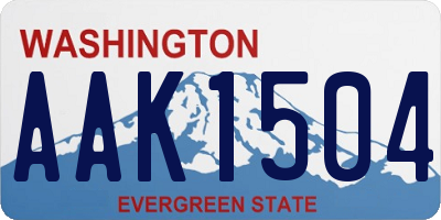 WA license plate AAK1504