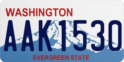 WA license plate AAK1530