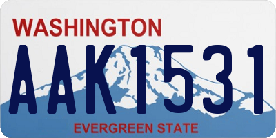 WA license plate AAK1531