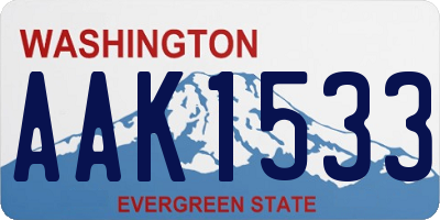 WA license plate AAK1533