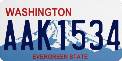WA license plate AAK1534