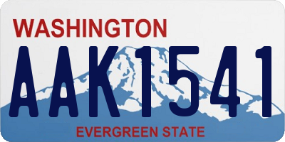 WA license plate AAK1541
