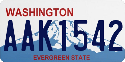 WA license plate AAK1542
