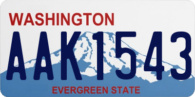 WA license plate AAK1543