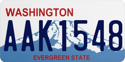 WA license plate AAK1548