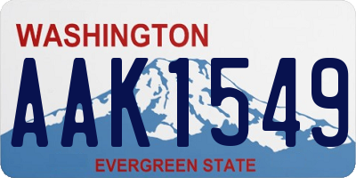 WA license plate AAK1549