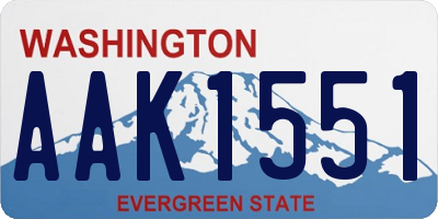 WA license plate AAK1551