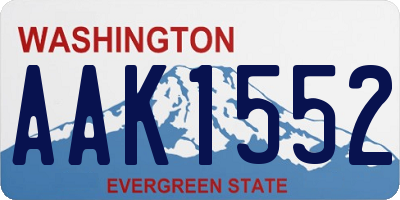 WA license plate AAK1552