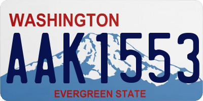 WA license plate AAK1553