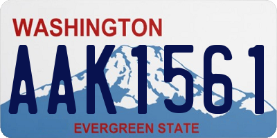 WA license plate AAK1561