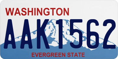 WA license plate AAK1562