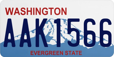 WA license plate AAK1566