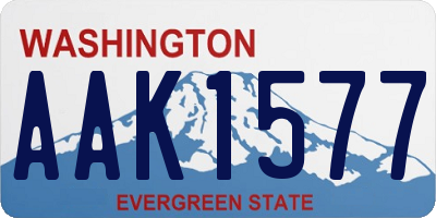 WA license plate AAK1577