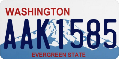 WA license plate AAK1585