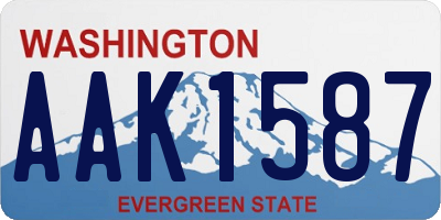 WA license plate AAK1587
